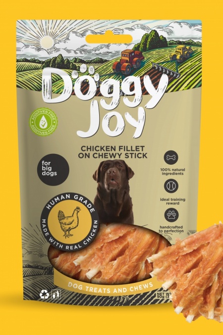 CHICKEN FILLET ON CHEWY STICK (For medium and large breeds) 90g
