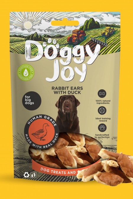Uszka królika z kaczką (dla średnich i dużych ras psów) 90g (10/80)