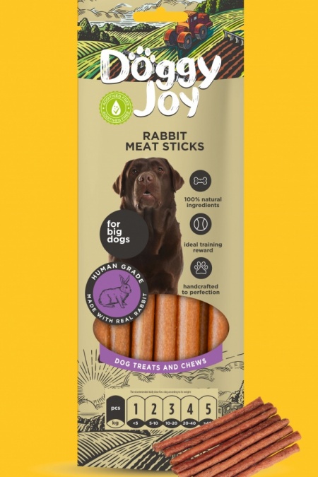 Pałeczki z mięsa z królika (dla średnich i dużych ras) 45g (10/80)